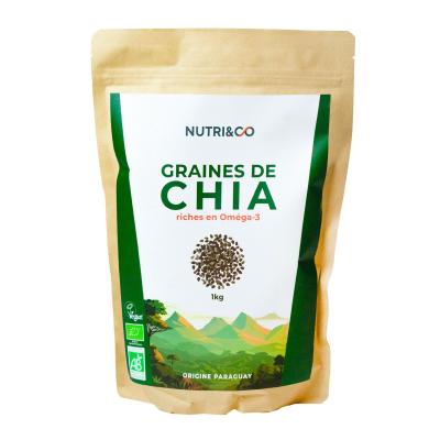 Graines de Chia BIO 1kg   Riche en Om�ga 3, Source de Fibres et Prot�ines