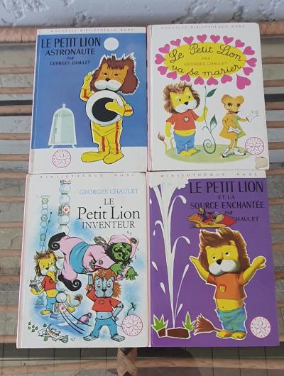 Lot de 4 livres  biblioth�que rose vintage Le Petit Lion Georges Chaulet