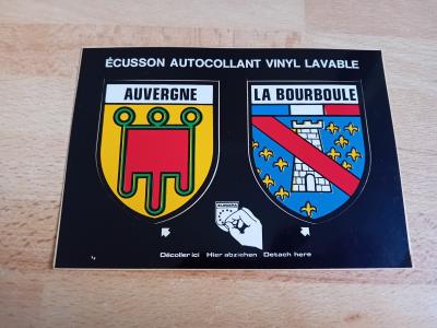 Carte postale, �cusson autocollant  AUVERGNE   LA BOURBOULE