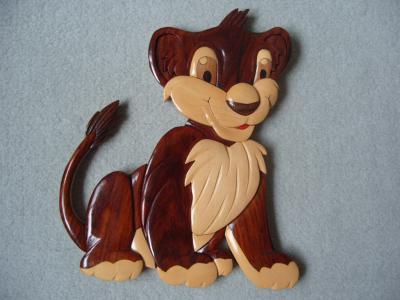 FSUJET D�CORATIF EN BOIS A ACCROCHER MIGNON PETIT LION CHAMBRE ENFANT