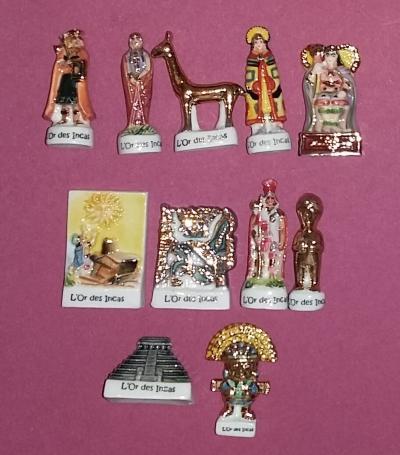 S�rie compl�te f�ves l'or des incas