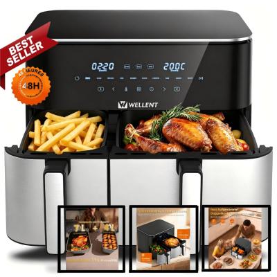 WELLENT 11L Friteuse � Air Chaud 2600W Double Chambre Airfryer XXL