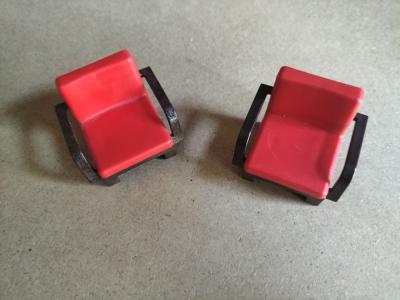 PLAYMOBIL MAISON MODERNE LOT de 2 Fauteuils Rouge et Marron Fonc� Salon 5167 ..