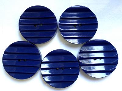 Lot de 5 boutons 35 mm   Plastique bleu marine vintage ann�es 50