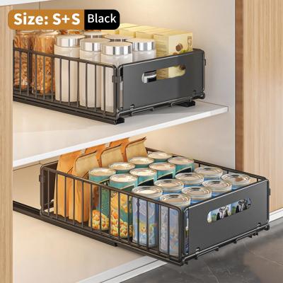 Lot De 2 �tag�res Coulissantes Pour Armoire De Cuisine, Organisateur De Rangemen