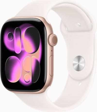 Apple Watch Series 11 GPS 42mm Bo�tier en Aluminium Bracelet Sport Rose P�le M-L