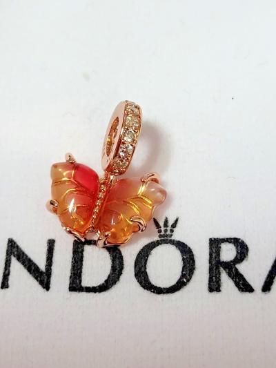 authentique charm pandora papillon rose