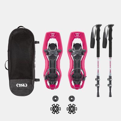 PACK Raquettes � neige petits tamis   TSL 2.08 HIKE rose   et b�tons HIKE alu 3