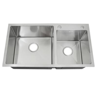 KuKoo �vier de Cuisine en Inox Cuve Double Carr� de Finition Satin� Commercial
