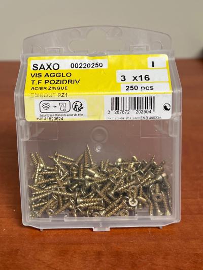 SAXO vis agglo T.F Pozidriv 3x16 acier zingu� (bo�te)
