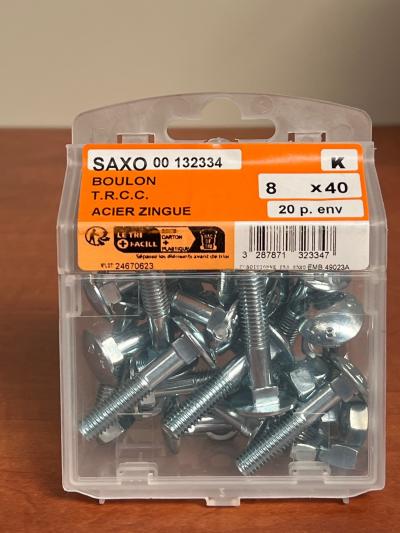 SAXO Boulons T.R.C.C. acier zingu� 8 x 40