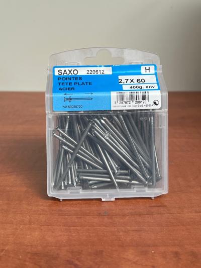SAXO pointes t�te plate acier 2,7 x 60 (bo�te ~400 g)
