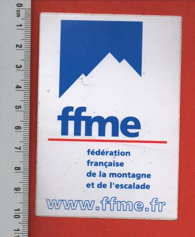 FFME   FEDERATION FRANCAISE MONTAGNE ESCALADE   SPORT   AUTOCOLLANT