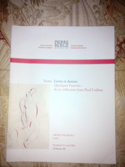 Catalogue Pierre Berger Livres et dessins, quelques Faurrier de la collection Je