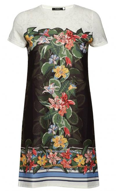 Desigual VEST NATALIE 19SWVK44 short dress for women, floral print, black, 2000