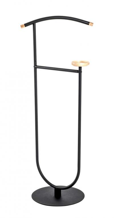 HAKU Valet de chambre en bois de h�tre, noir Valet de chambre multifonctionnel