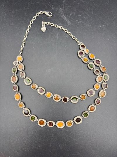Ancien Collier Bijoux Parure Dolce Vita Fantaisie 45 Cm