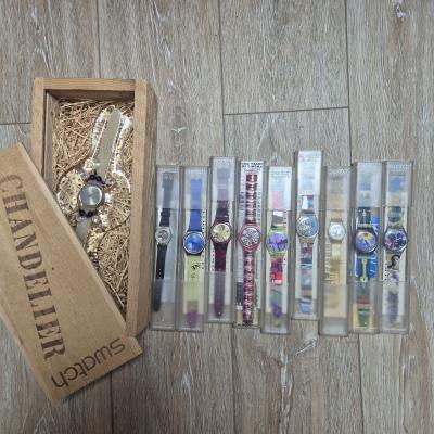 Lot de 10 montres Swatch vintage originales avec bo�tes