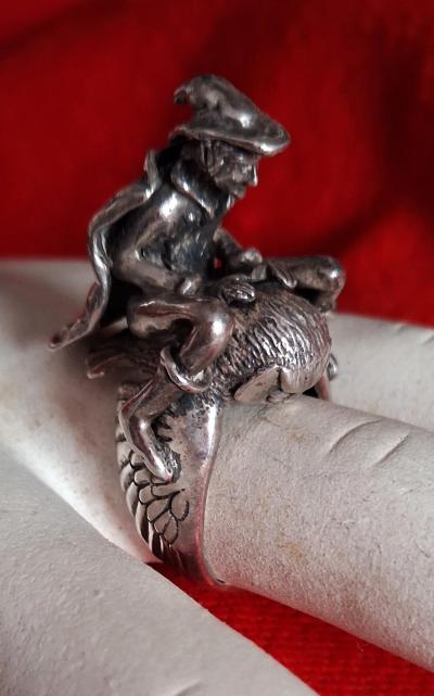 Bague createur en argent massive vintage Harry Potter