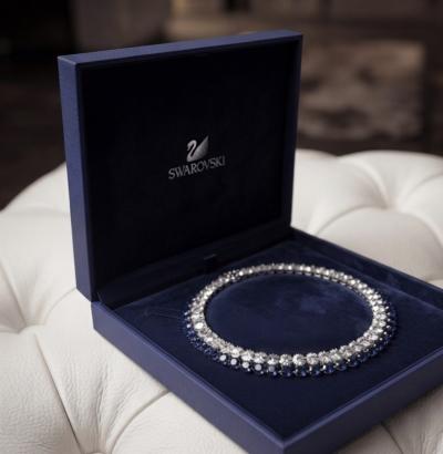 Spectaculaire Collier Double RARE. Col Double Bleu Montana Femmes. Swarovski