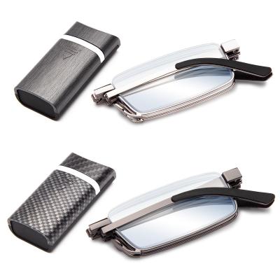 Lot de 2 paires de lunettes de lecture pliables en m�tal avec �tui rigide ant...