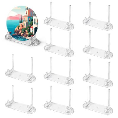 Lot de 10 petits supports en acrylique  En plastique  Transparent  Amovibles ...