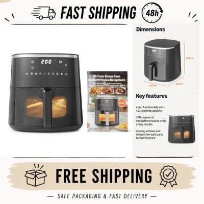 Amazon Basics Friteuse � Air 4.2L 1500W Num�rique Tactile Noir 8 Pr�r�glages