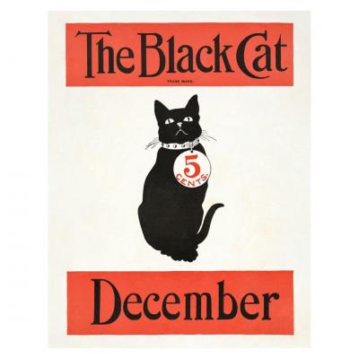 Affiche Vintage Chat Noir | Art Mural Classique | D�cor R�tro
