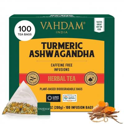 , Turmeric Ashwagandha Tisane 100 Sachets De Th� Pyramid Sans Caf�ine | 100% ...