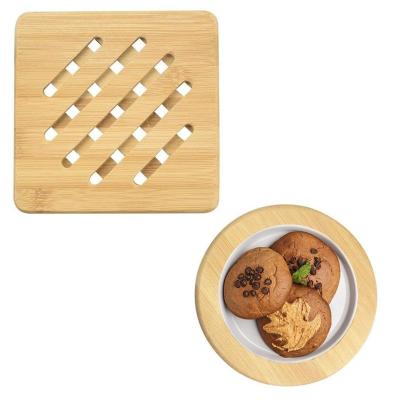 2 pcs Dessous de Plat en Bambou Naturel, Dessous de Plat en Bois pour th�i�re...