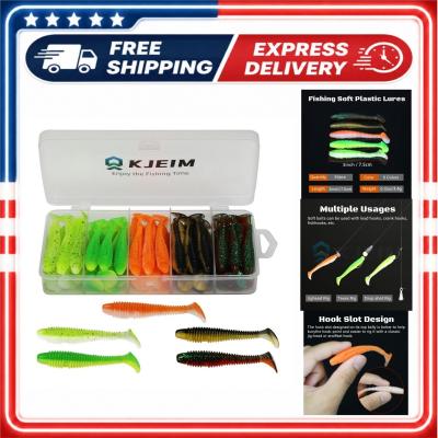 Leurres de p�che en plastique souple Paddle Tail Swimbaits 50 pi�ces 3 pouces truite basse