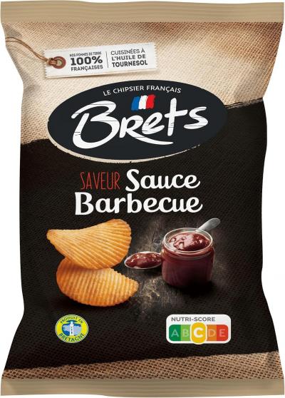 CHIPS BRETS ondul�es saveur Sauce Barbecue 125 G LOT DE 4