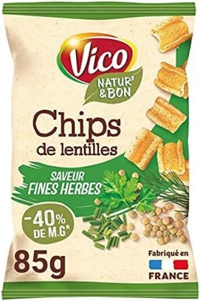 VICO   Chips De Lentilles Fines Herbes 85G   Lot De 4