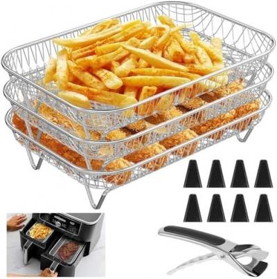 Af300uk Air Fryer Holder for 3 Layer Ninja Double Air Fryer   Stainless Steel