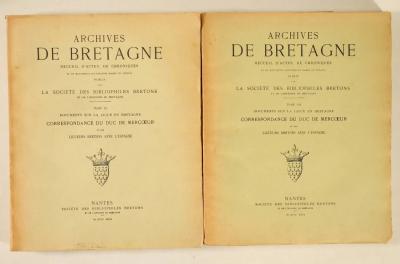 de CARNE   La ligue en Bretagne   Correspondance duc de Mercoeur 1899   2 tomes