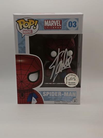 Funko pop   Marvel   Spiderman n�03 sign� par Stan Lee