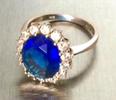 Argent Massif Taille 58 Bague Vintage Princesse Diana Marguerite Fleur Bijou 925