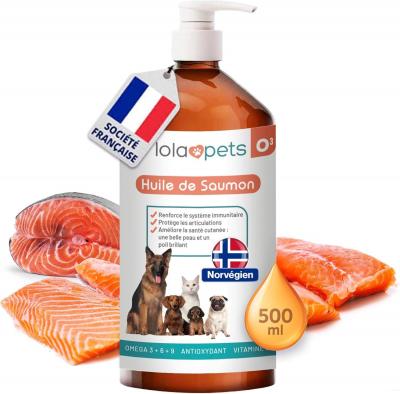 Huile De Saumon Pour Chien Et Chat 500Ml   NORV�GE   Omega 3 6 9 Vitamine E