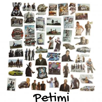 Petimi Fast & Furious lot de 50 autocollants-stickers illustr�s   Films