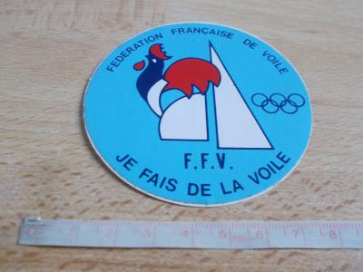 Autocollant F.F.V.   F�D�RATION FRAN�AISE DE VOILE ( Bleu )