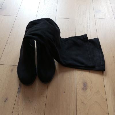 Les Pr�cieuses bottes hautes noires femme 36, zip, talon bloc, semelle crant�e
