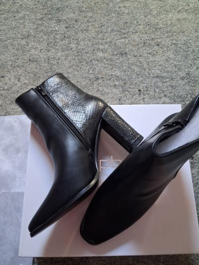 LPB Les Petites Bombes Bottines EGNA femme noir zip talon bloc bout carr� 40