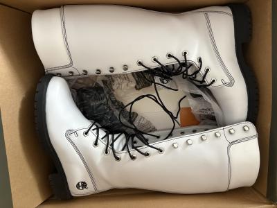 Timberland Premium bottes hautes �tanches cuir femme blanc-noir EU 37
