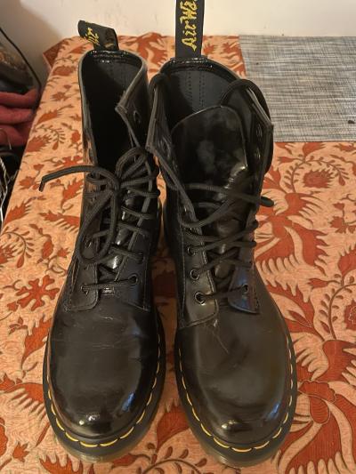 Dr Martens 1460 Black Patent Leather Boots UK5 EU38 US7 8 Eye AirWair