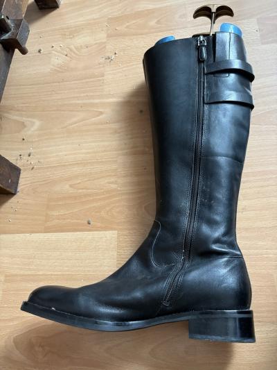 ECCO bottes cavali�res femme cuir noir pointure 41 fermeture �clair boucle