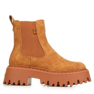 Bottes Buffalo femme Aspen Chelsea chaud vegan nubuck marron
