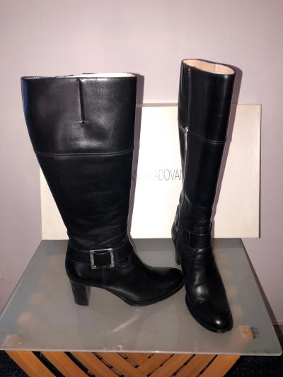 Bottes Donna Luciano Padovan In Pelle Nera Tacco Medio 37 In Scatola