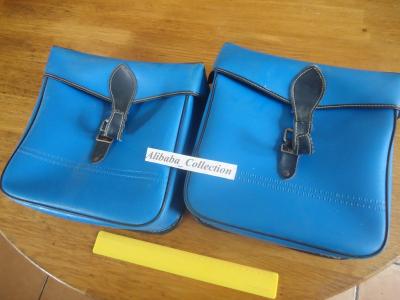 Lote 2 Sillines Antiguos Vintage Pares De Alforjas Azul Bicicleta