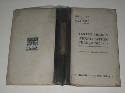 livre scolaire ancien 1937 textes choisis d'explication fran�ais boucley garinot