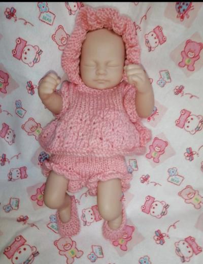 @Promo ENSEMBLE COMPLET 4 Pieces  POUPEE - POUPON -PETIT BEBE REBORN  24-25cm @